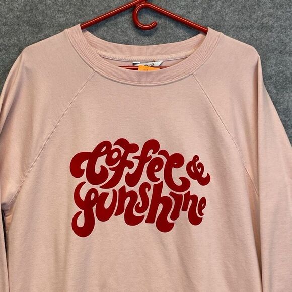 WILDFOX Sweatshirt Women's Small Pink Coffee And Sunshine Graphic Statement - Picture 4 of 14